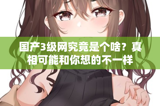 国产3级网究竟是个啥？真相可能和你想的不一样