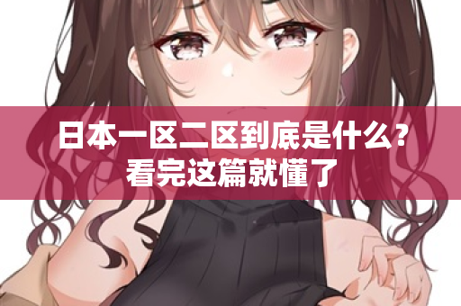 日本一区二区到底是什么？看完这篇就懂了  第1张