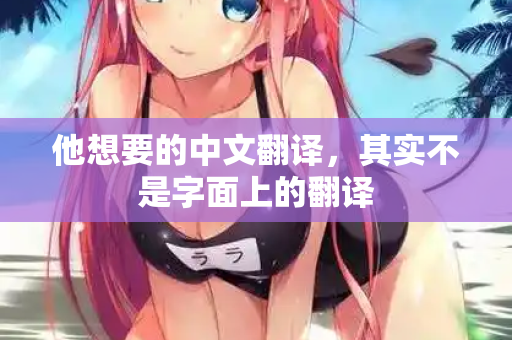 他想要的中文翻译，其实不是字面上的翻译