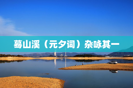 蓦山溪（元夕词）杂咏其一