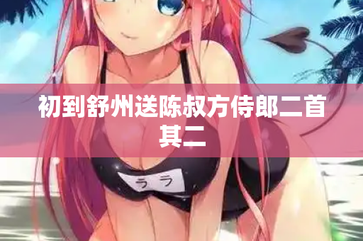 初到舒州送陈叔方侍郎二首其二