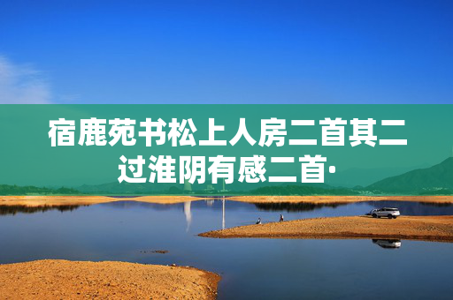 宿鹿苑书松上人房二首其二过淮阴有感二首·