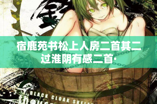 宿鹿苑书松上人房二首其二过淮阴有感二首·