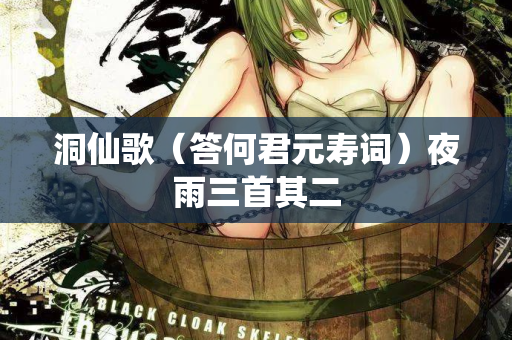 洞仙歌（答何君元寿词）夜雨三首其二