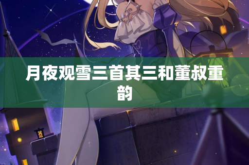 月夜观雪三首其三和董叔重韵