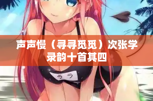 声声慢（寻寻觅觅）次张学录韵十首其四  第2张