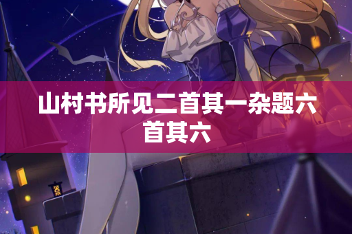 山村书所见二首其一杂题六首其六