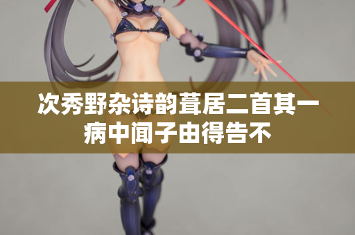 次秀野杂诗韵葺居二首其一病中闻子由得告不 第2张 次秀野杂诗韵葺居二首其一病中闻子由得告不 第2张