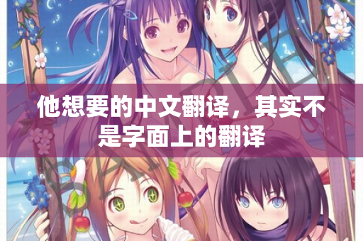 他想要的中文翻译,其实不是字面上的翻译 第1张 他想要的中文翻译,其实不是字面上的翻译 第1张